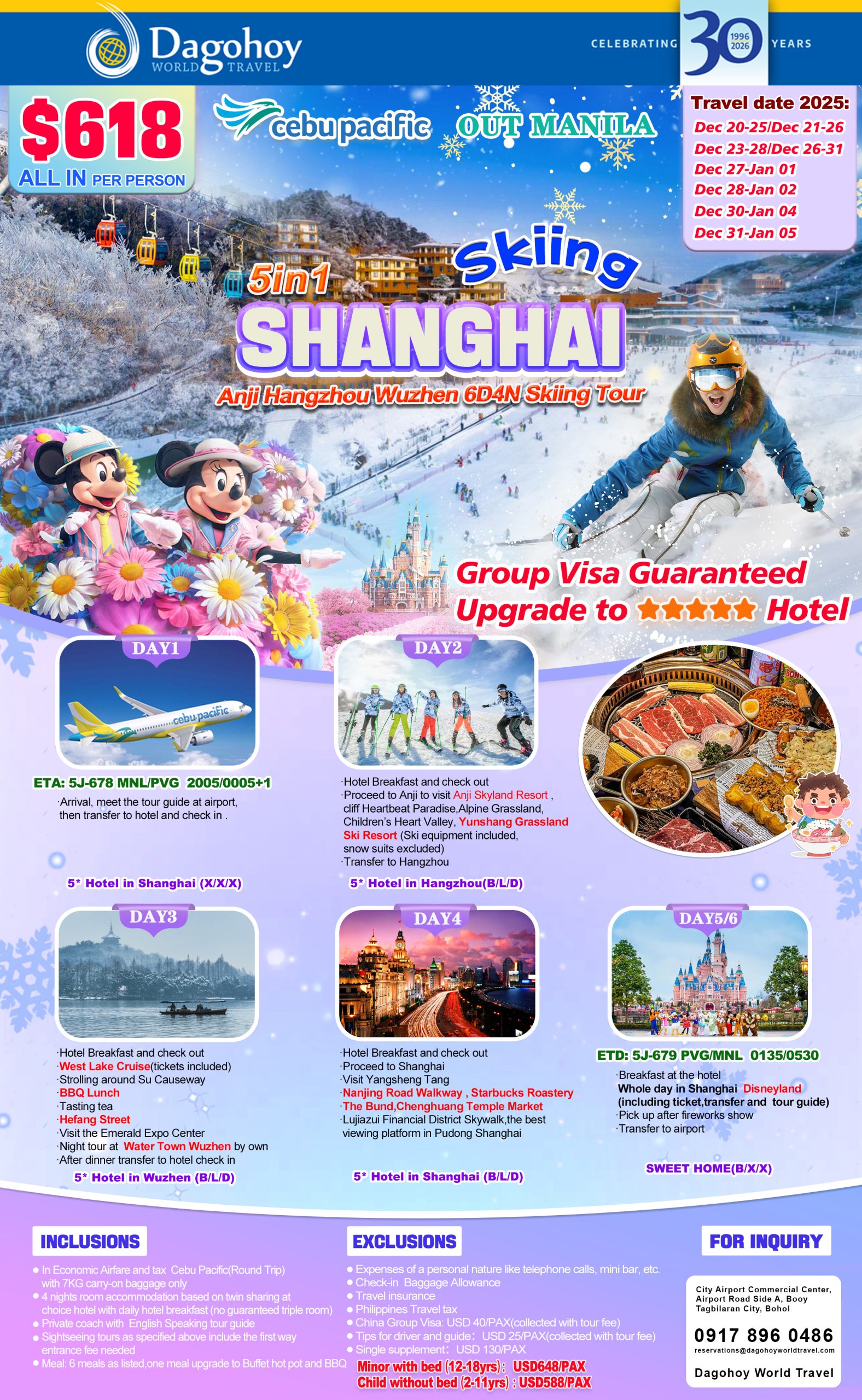 2025 5in1 Manila Shanghai 6D4N Skiing Tour