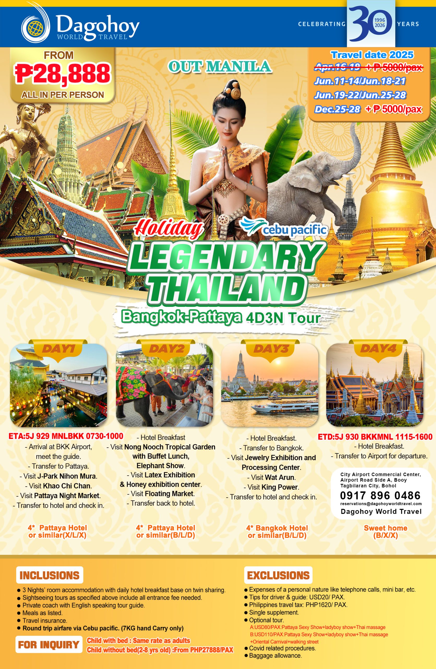 BANKOK-PATTAYA(Holiday）