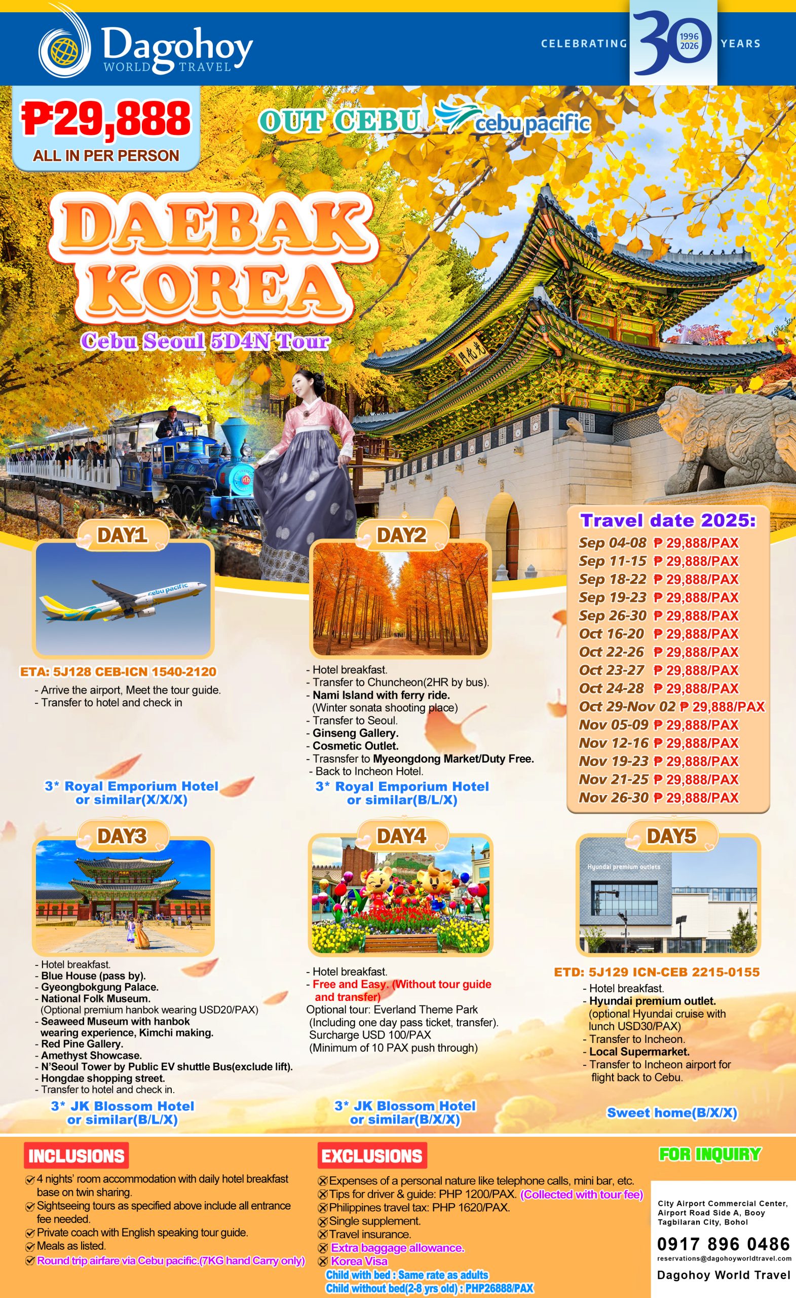 DWT 2025 Sep-Nov, Cebu Seoul 5D4N Tour copy